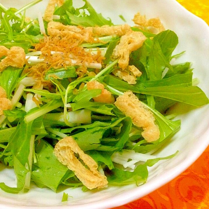 ぱりぱりサクサク 水菜と長芋のトッピングサラダ レシピ 作り方 By アイール 楽天レシピ ぱりぱりサクサク 水菜と長芋のトッピングサラダ レシピ 作り方 By アイール 楽天レシピ